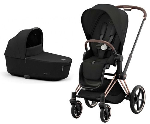 Cybex Коляска 2 в 1 Priam IV Rosegold / цвет Sepia Black (черный), рама розовое золото